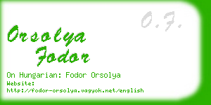 orsolya fodor business card